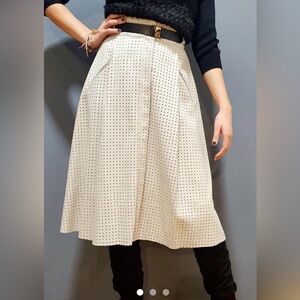 Zara Light Gray Perforated A-Line Skirt